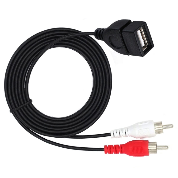 JUNSUNMAY USB 2.0 Female to 2 x RCA Male Video Audio Splitter Adapter Cable, Length:1.5m - Splitter Adapter by JUNSUNMAY | Online Shopping UK | buy2fix