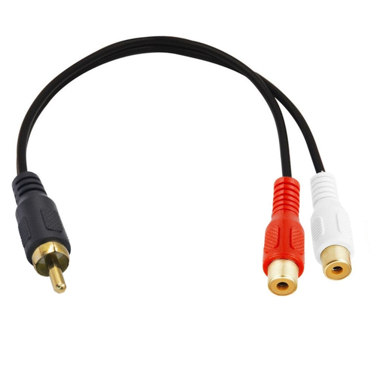 JUNSUNMAY RCA Male to 2 RCA Female Stereo Audio Adapter Connector, Length: 0.25m - RCA Cable by JUNSUNMAY | Online Shopping UK | buy2fix