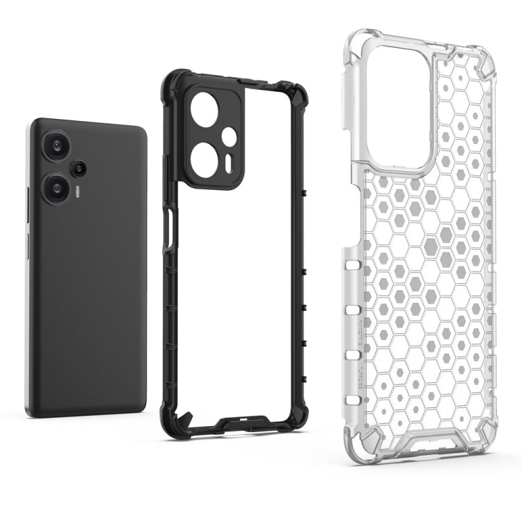 For Xiaomi Poco F5 Pro Shockproof Honeycomb Phone Case(White) - Xiaomi Cases by buy2fix | Online Shopping UK | buy2fix