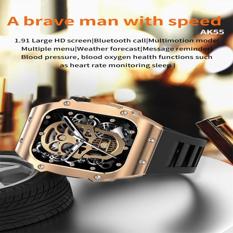 AK55 1.91 inch IP67 Waterproof Color Screen Smart Watch,Support Heart Rate / Blood Pressure / Blood Oxygen Monitoring(Silver) - Smart Watches by buy2fix | Online Shopping UK | buy2fix