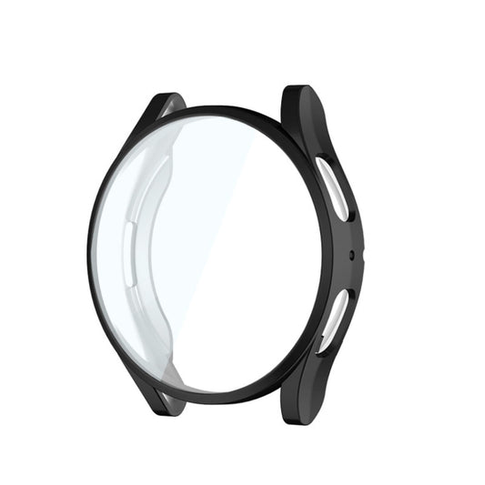 For Samsung Galaxy Watch6 44mm ENKAY Hat-Prince Full Coverage Electroplated Soft TPU Case with Screen Protection(Black) - Watch Cases by ENKAY | Online Shopping UK | buy2fix