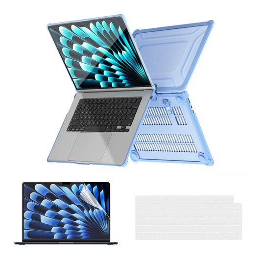 For MacBook Air 15.3 A2941 ENKAY Hat-Prince 3 in 1 Protective Bracket Case Cover Hard Shell with TPU Keyboard Film / PET Screen Protector, Version:US(Light Blue) - MacBook Air Cases by ENKAY | Online Shopping UK | buy2fix