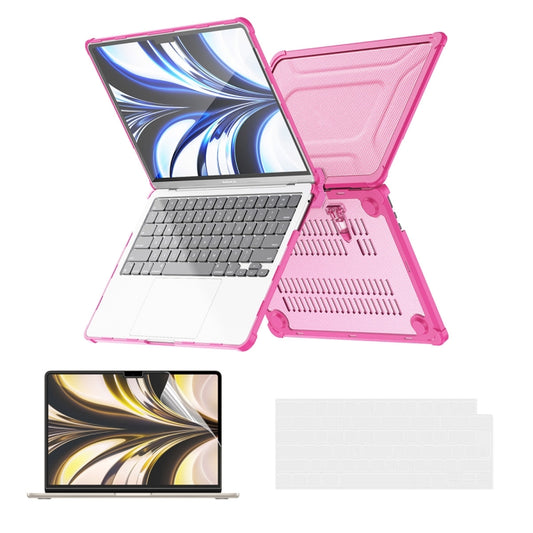 For MacBook Air 13.6 2022/2024  A2681 (M2) / A3113  (M3) A2681 ENKAY Hat-Prince 3 in 1 Protective Bracket Case Cover Hard Shell with TPU Keyboard Film / PET Screen Protector, Version:EU(Pink) - MacBook Air Cases by ENKAY | Online Shopping UK | buy2fix