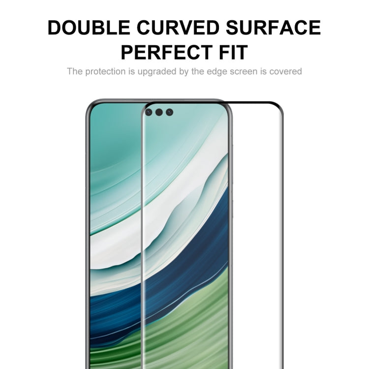 For Huawei Mate 60 Pro 2pcs ENKAY Hat-Prince Heat Bending Full Side Glue Tempered Glass Film(Black) - Huawei Tempered Glass by ENKAY | Online Shopping UK | buy2fix