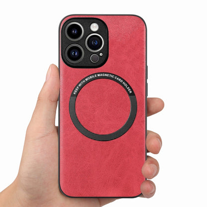 For iPhone 15 Pro Max Solid Color Leather Skin Back Phone Case(Red) - iPhone 15 Pro Max Cases by buy2fix | Online Shopping UK | buy2fix