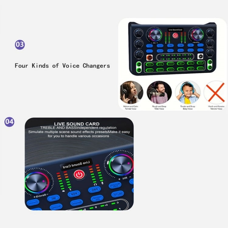 X60 Sound Card Console Desk System Sound Card Mixer - Live Sound Effects Processors by buy2fix | Online Shopping UK | buy2fix