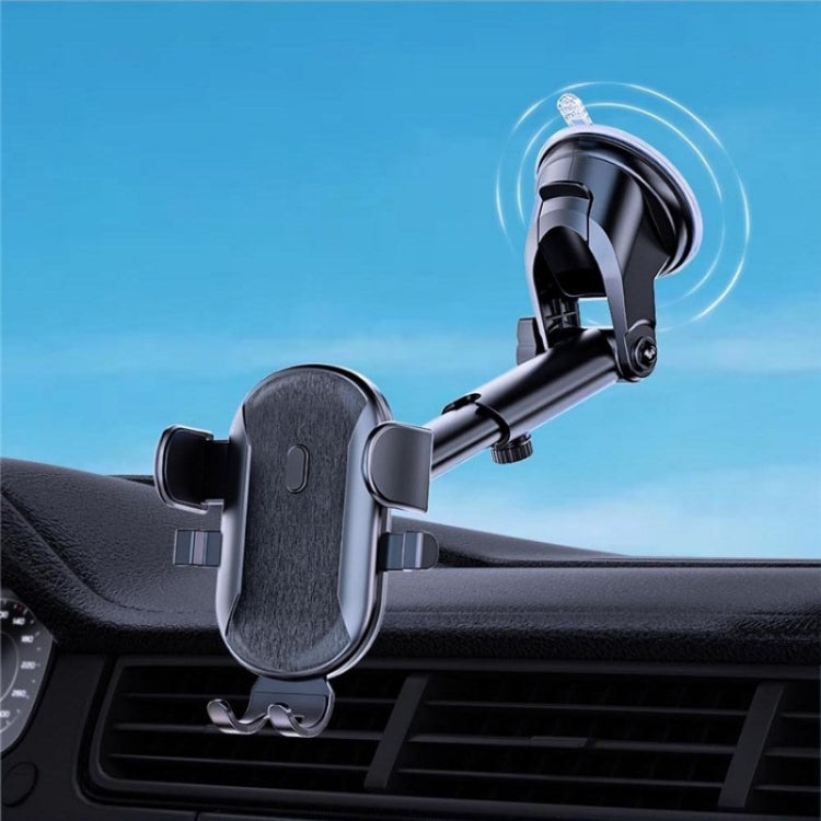 D48+105+K5 Brushed Pattern Car Dashboard Windshield Telescopic Suction Cup Air Vents Phone Mount - Car Holders by buy2fix | Online Shopping UK | buy2fix