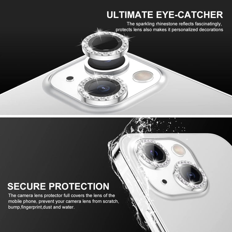 For iPhone 15 / 15 Plus ENKAY AR Anti-reflection Individual Diamond Ring Camera Lens Glass Full Film(Sea Blue) - iPhone 15 Tempered Glass by ENKAY | Online Shopping UK | buy2fix