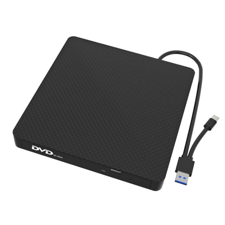 XD009 External CD Reader VCD Burner Ultra-thin Design Laptop Computer USB 3.0+Type-C DVD Drive - Rewritable Drive by buy2fix | Online Shopping UK | buy2fix