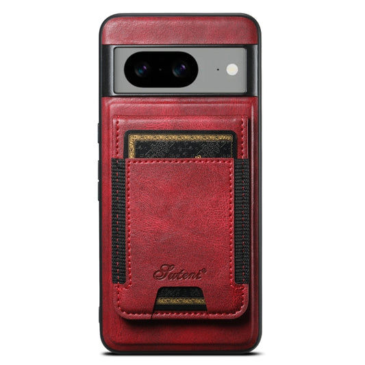 For Google Pixel 7a Suteni H17 Oil Eax Leather Detachable Wallet Phone Case(Red) - Google Cases by Suteni | Online Shopping UK | buy2fix