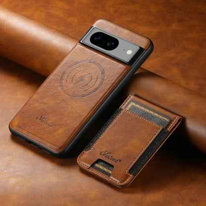 For Google Pixel 7 Pro Suteni H17 Oil Eax Leather Detachable Wallet Phone Case(Brown) - Google Cases by Suteni | Online Shopping UK | buy2fix