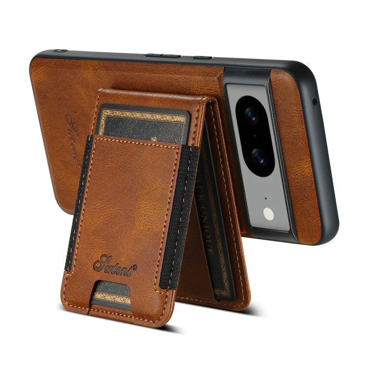 For Google Pixel 6 Pro Suteni H17 Oil Eax Leather Detachable Wallet Phone Case(Brown) - Google Cases by Suteni | Online Shopping UK | buy2fix