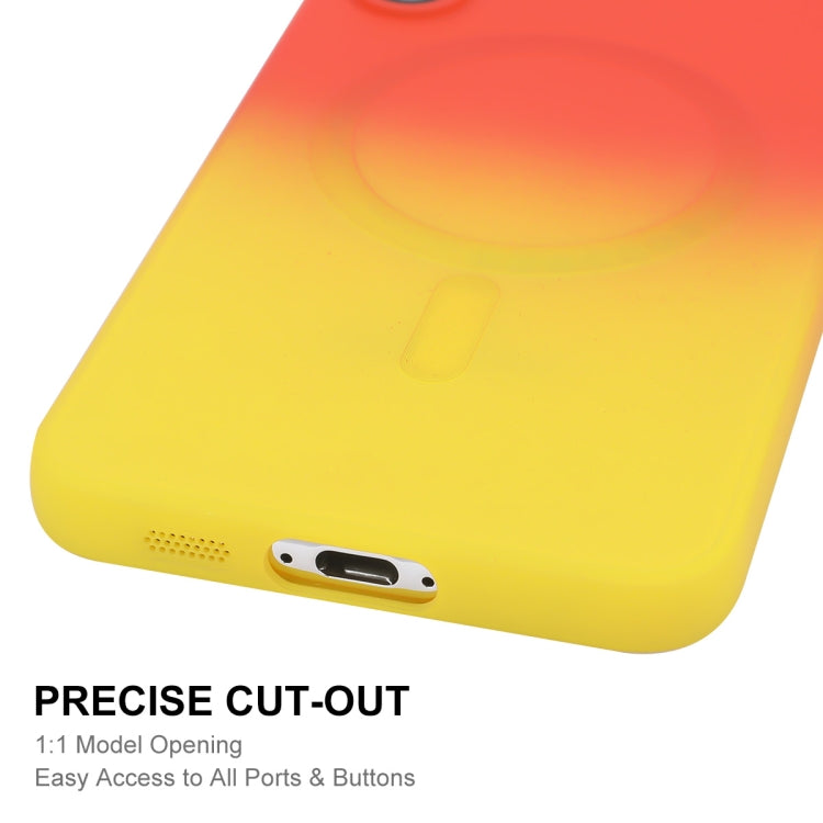 For Samsung Galaxy S24+ 5G ENKAY Hat-Prince MagSafe Rainbow Gradient Silicone Phone Case with Lens Film(Orange Yellow) - Galaxy S24+ 5G Cases by ENKAY | Online Shopping UK | buy2fix