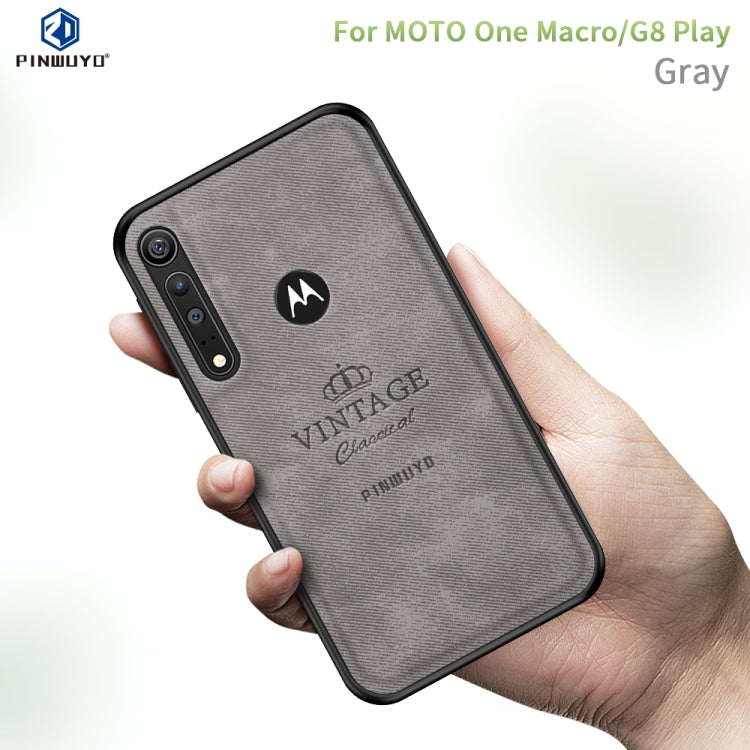 For MOTO G8 Play / One macro PINWUYO Zun Series PC + TPU + Skin Waterproof And Anti-fall All-inclusive Protective Shell(Gray) - Motorola Cases by PINWUYO | Online Shopping UK | buy2fix