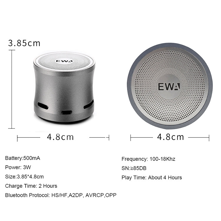 EWA A109M  Portable Bluetooth Speaker Wireless Heavy Bass Bomm Box Subwoofer Phone Call Surround Sound Bluetooth Shower Speaker(Blue) - Mini Speaker by EWA | Online Shopping UK | buy2fix