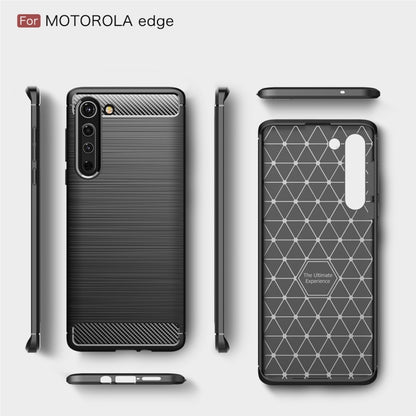 For Motorola Moto Edge Brushed Texture Carbon Fiber TPU Case(Black) - Motorola Cases by buy2fix | Online Shopping UK | buy2fix