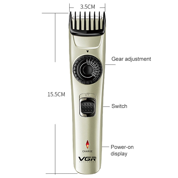 VGR V-031 5W USB Multi-size Controllable Self Trimming Hair Clipper - Hair Trimmer by VGR | Online Shopping UK | buy2fix