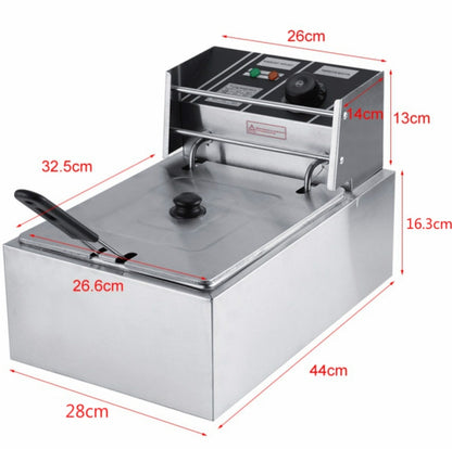 Desktop Thickening Electric Fryer Fried Chicken Legs Fries Stainless Steel Electric Fryer With Basket(Single Cylinder Single Screen) - Home & Garden by buy2fix | Online Shopping UK | buy2fix