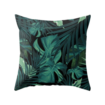 Tropical Plants Pillow Case Polyester Decorative Pillowcases Green Leaves Throw Pillow Cover Square 45CM x45CM(37) - Cushions & Pillows by buy2fix | Online Shopping UK | buy2fix