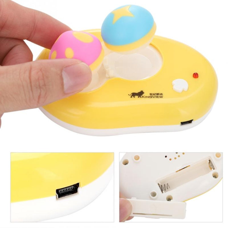Electric Contact Lens Case Ultrasonic Washer Box Cute Mashroom Eyes Care Tools(Yellow) - Home & Garden by buy2fix | Online Shopping UK | buy2fix