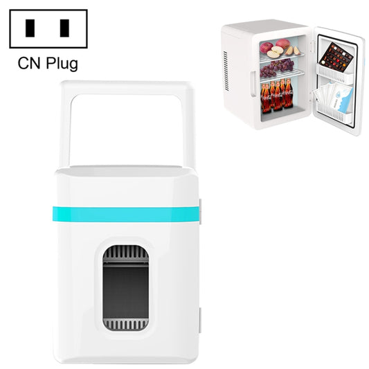 10L Mini Refrigerator Car Home Dual-use Small Dormitory Refrigerator, CN Plug(White Blue) - Home & Garden by buy2fix | Online Shopping UK | buy2fix