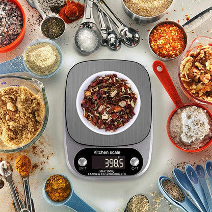 BOH-C305 Kitchen Stainless Steel LCD  Electronic Scale, Specification: 5kg/0.1g - Jewelry Scales by buy2fix | Online Shopping UK | buy2fix