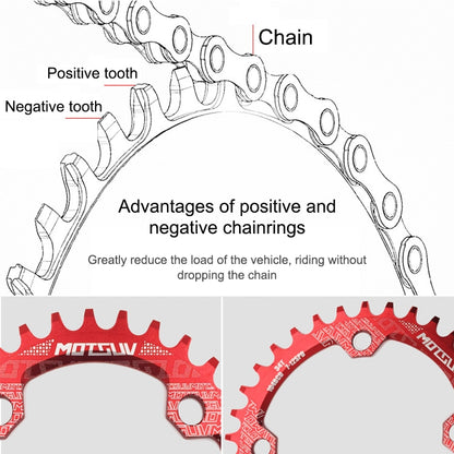 MOTSUV Narrow Wide Chainring MTB  Bicycle 104BCD Tooth Plate Parts(Yellow) - Outdoor & Sports by buy2fix | Online Shopping UK | buy2fix