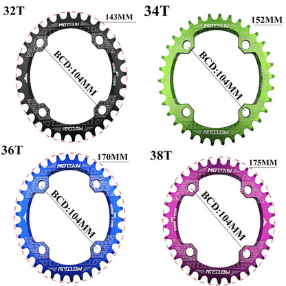 MOTSUV Narrow Wide Chainring MTB  Bicycle 104BCD Tooth Plate Parts(Purple) - Outdoor & Sports by MOTSUV | Online Shopping UK | buy2fix