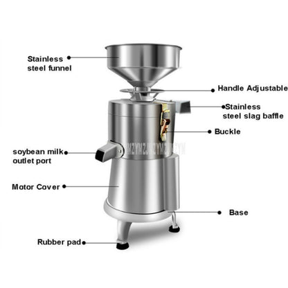 100/1100W Household Stainless Steel Refiner Large Capacity  Slurry Separation Fresh Grinding Soymilk Tofu Machine, CN Plug(Silver) - Home & Garden by buy2fix | Online Shopping UK | buy2fix