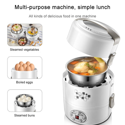 Yoice 220V Multi-function Electric Lunch Box Three-layer Stainless Steel Inner Rice Cooker, CN Plug(White) - Home & Garden by buy2fix | Online Shopping UK | buy2fix