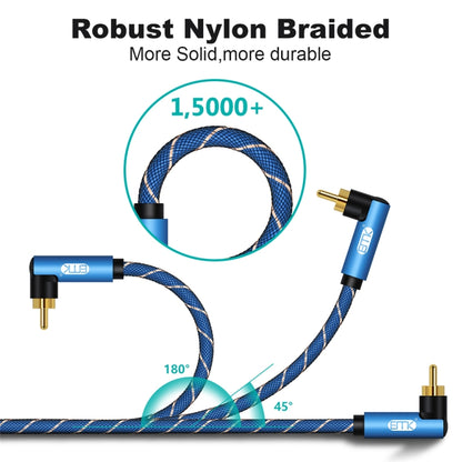 EMK Dual 90-Degree Male To Male Nylon Braided Audio Cable, Cable Length:1m(Blue) - Audio Optical Cables by EMK | Online Shopping UK | buy2fix