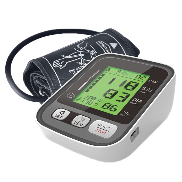 JZ-256A Tri-Color Backlight Automatic Upper Arm Sphygmomanometer Home Electronic Sphygmomanometer, Size:22-32cm(No Voice Broadcast) - Sphygmomanometer by buy2fix | Online Shopping UK | buy2fix