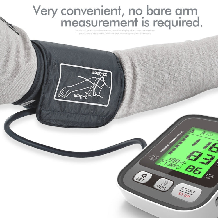 JZ-256A Tri-Color Backlight Automatic Upper Arm Sphygmomanometer Home Electronic Sphygmomanometer, Size:22-32cm(No Voice Broadcast) - Sphygmomanometer by buy2fix | Online Shopping UK | buy2fix