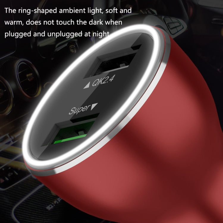 QIAKEY QK505L Dual Ports Fast Charge Car Charger(Black) - Car Charger by QIAKEY | Online Shopping UK | buy2fix