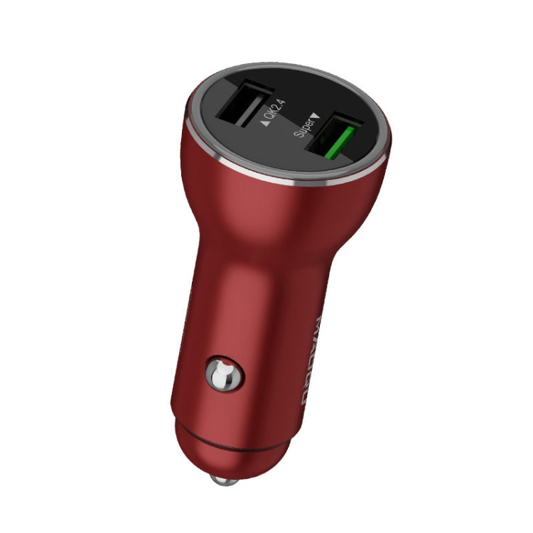 QIAKEY QK739 Dual Ports Fast Charge Car Charger(Red) - Car Charger by QIAKEY | Online Shopping UK | buy2fix