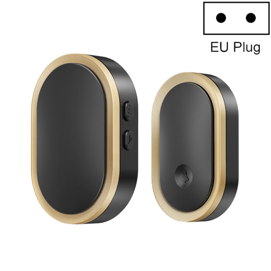 CACAZI A99 Home Smart Remote Control Doorbell Elderly Pager, Style:EU Plug(Black Gold) - Security by CACAZI | Online Shopping UK | buy2fix