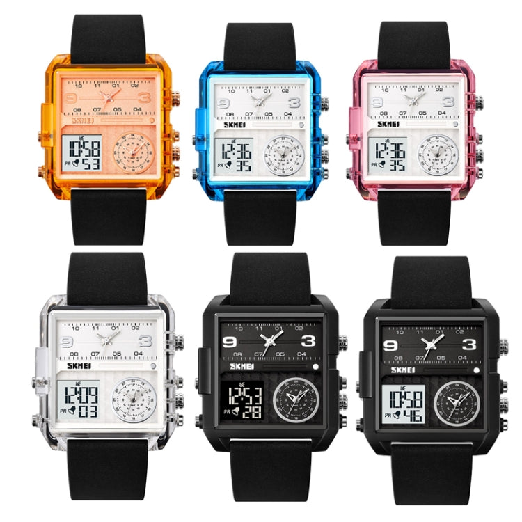 SKMEI 2021 Square Large Dial Triple Movement Men Sports Watch(Black Black Machine) - LED Digital Watches by SKMEI | Online Shopping UK | buy2fix