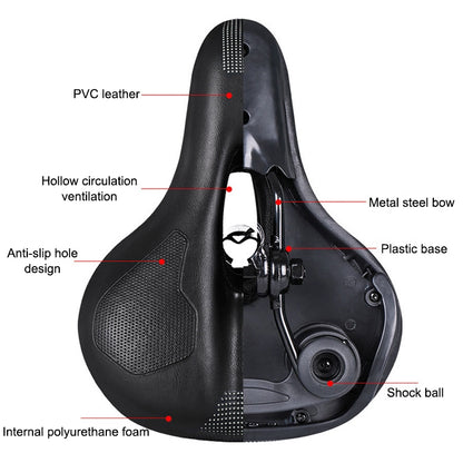 WHEEL UP Bicycle Seat Saddle Mountain Bike Bicycle Comfortable Saddle Seat Accessories Equipment - Outdoor & Sports by buy2fix | Online Shopping UK | buy2fix