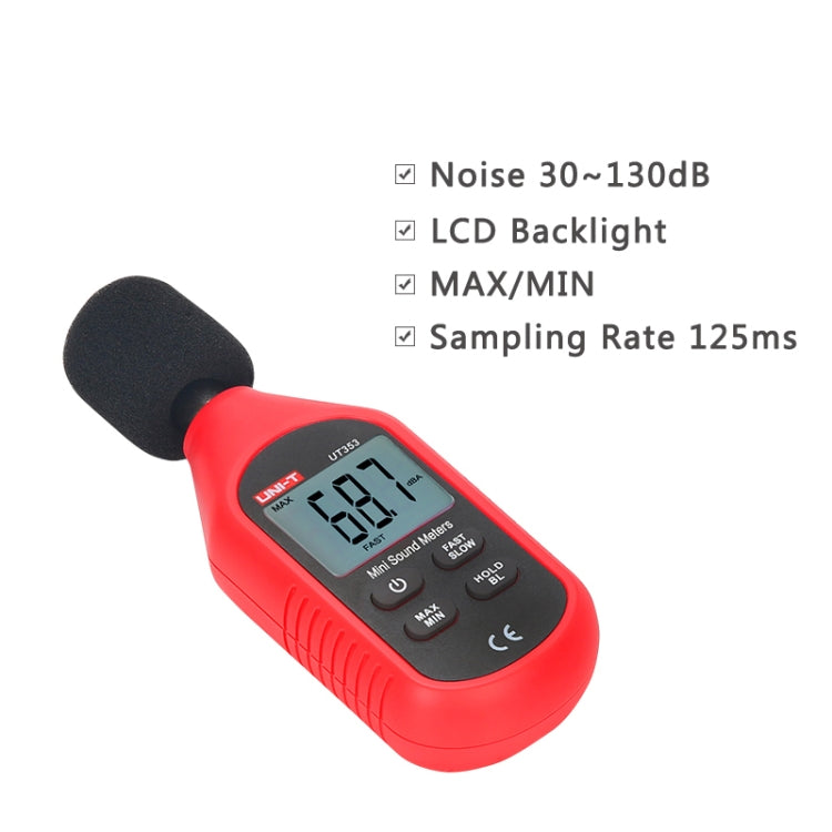 UNI-T UT353  30~130dB Noise Measuring Instrument Audio Sound Level Meter - Consumer Electronics by UNI-T | Online Shopping UK | buy2fix