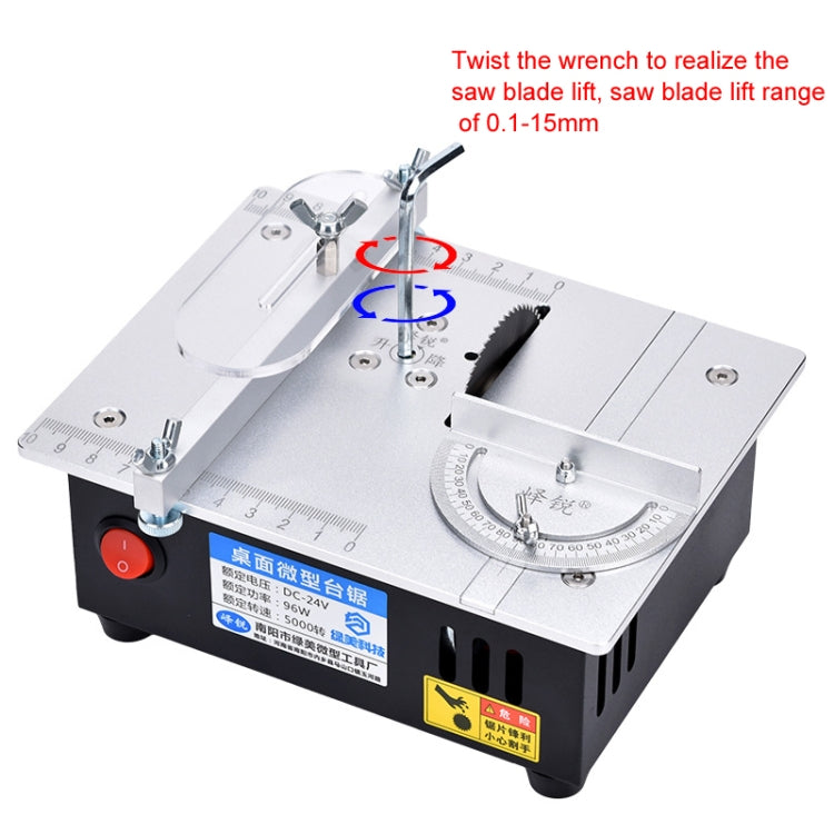 S3  96W Liftable Table Mini Table Saw Aluminum Cutting Machine,Spec: Black Standard(US Plug) - Electric Saws & Accessories by buy2fix | Online Shopping UK | buy2fix