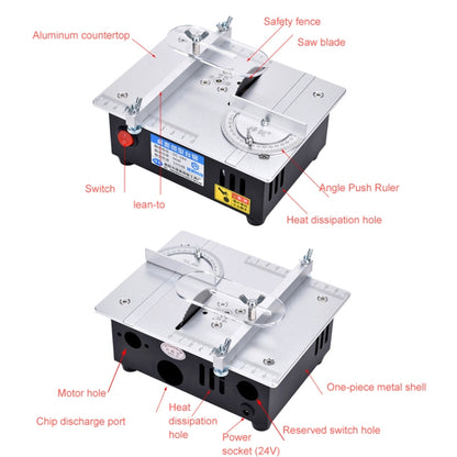 S3  96W Liftable Table Mini Table Saw Aluminum Cutting Machine,Spec: Silver High Match(EU Plug) - Electric Saws & Accessories by buy2fix | Online Shopping UK | buy2fix