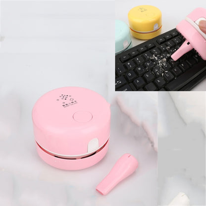 Handheld Desktop Vacuum Cleaner Mini Keyboard Student Eraser Desktop Cleaner Sweeper(Peach Powder) - Computer & Networking by buy2fix | Online Shopping UK | buy2fix