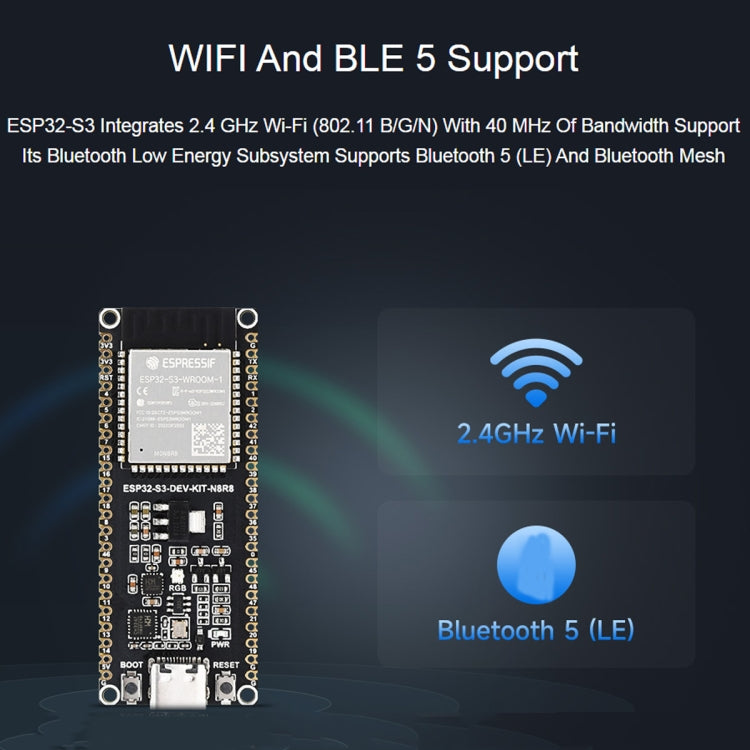 Waveshare ESP32-S3 Microcontroller 2.4GHz Wi-Fi Development Board ESP32-S3-WROOM-1-N8R8 Module Standard Ver. - Consumer Electronics by Waveshare | Online Shopping UK | buy2fix