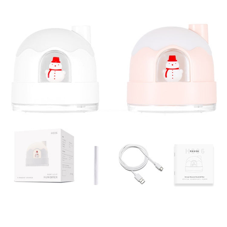 ZAY-H006 Plug-in Snowman Humidifier Night Light USB Mute Cute Desktop Air Mini Atomizer Air Humidifier(Pink) - Home & Garden by buy2fix | Online Shopping UK | buy2fix