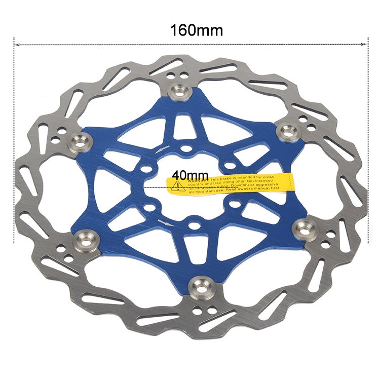 SNAIL FD-01 Mountain Bike Floating Disc Bicycle Brake Pad Six Nail Brake Disc, Size:160mm, Color:Blue - Outdoor & Sports by SNAIL | Online Shopping UK | buy2fix