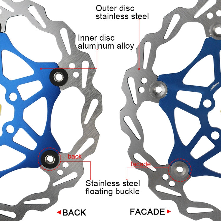 SNAIL FD-01 Mountain Bike Floating Disc Bicycle Brake Pad Six Nail Brake Disc, Size:160mm, Color:Blue - Outdoor & Sports by SNAIL | Online Shopping UK | buy2fix