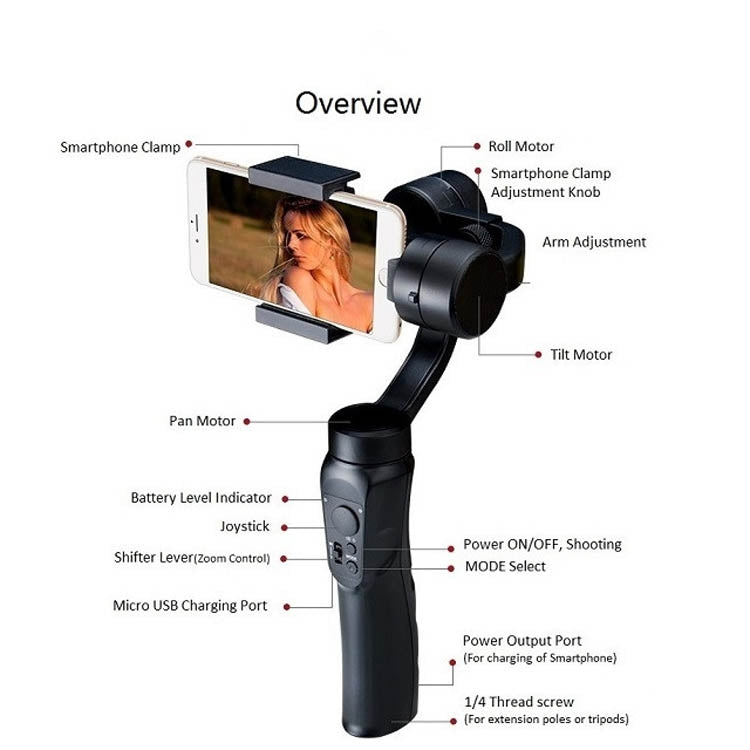 H4 Three-axis Handheld Gimbal Stabilizer For Shooting Stable, Anti-shake Balance Camera Live Support - Consumer Electronics by buy2fix | Online Shopping UK | buy2fix