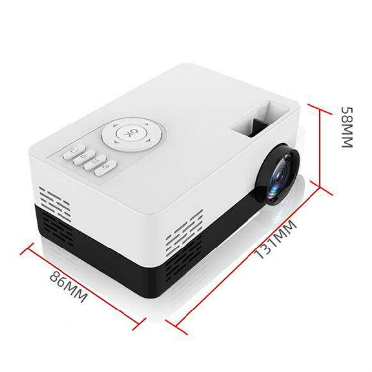 S261/J16 Home Mini HD 1080P Portable LED Projector, Support TF Card / AV / U Disk, Plug Specification:UK Plug(White Black) - Consumer Electronics by buy2fix | Online Shopping UK | buy2fix