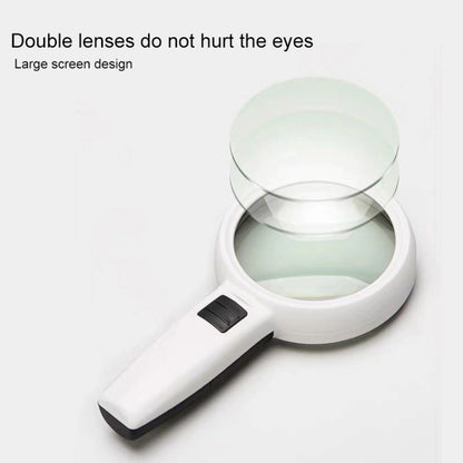 Handheld High-definition Lens with LED Light Reading and Maintenance Magnifying Glass for the Elderly, Style:110mm 30 Times Double Lens - Consumer Electronics by buy2fix | Online Shopping UK | buy2fix