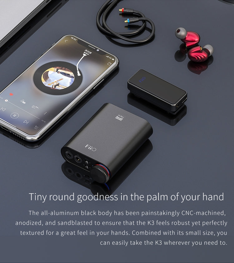 FiiO K3 Portable Headphone Amplifier DSD USB DAC for PC, Support COAXIAL / OPTICAL / 2.5 BALANCE(Black) - Apple Accessories by buy2fix | Online Shopping UK | buy2fix